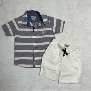 Original Penguin Button Up Shirt and Shorts Set